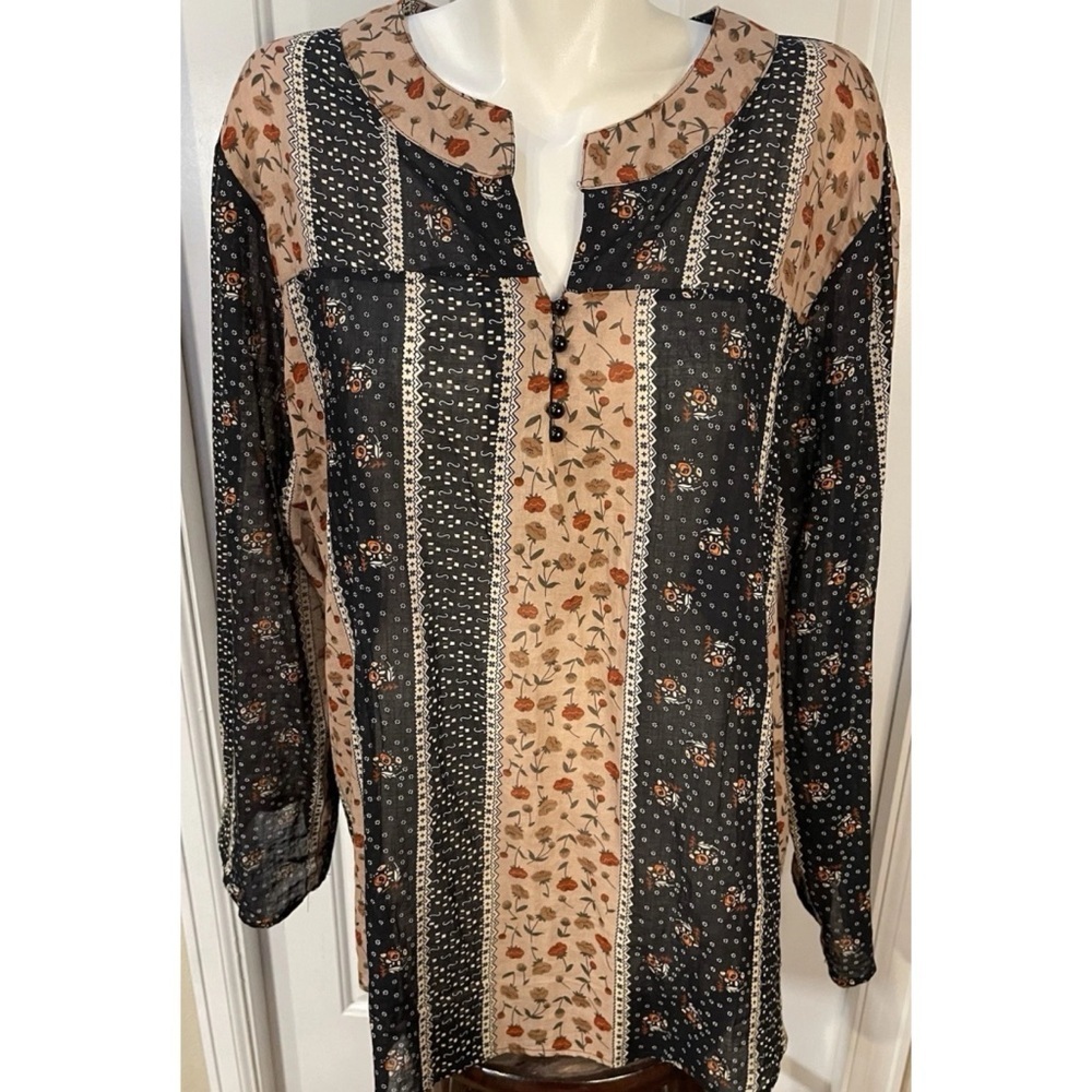 Zanzea Collection Cotton Pullover Tunic Top Womens Size XXXL Black Beige Orange